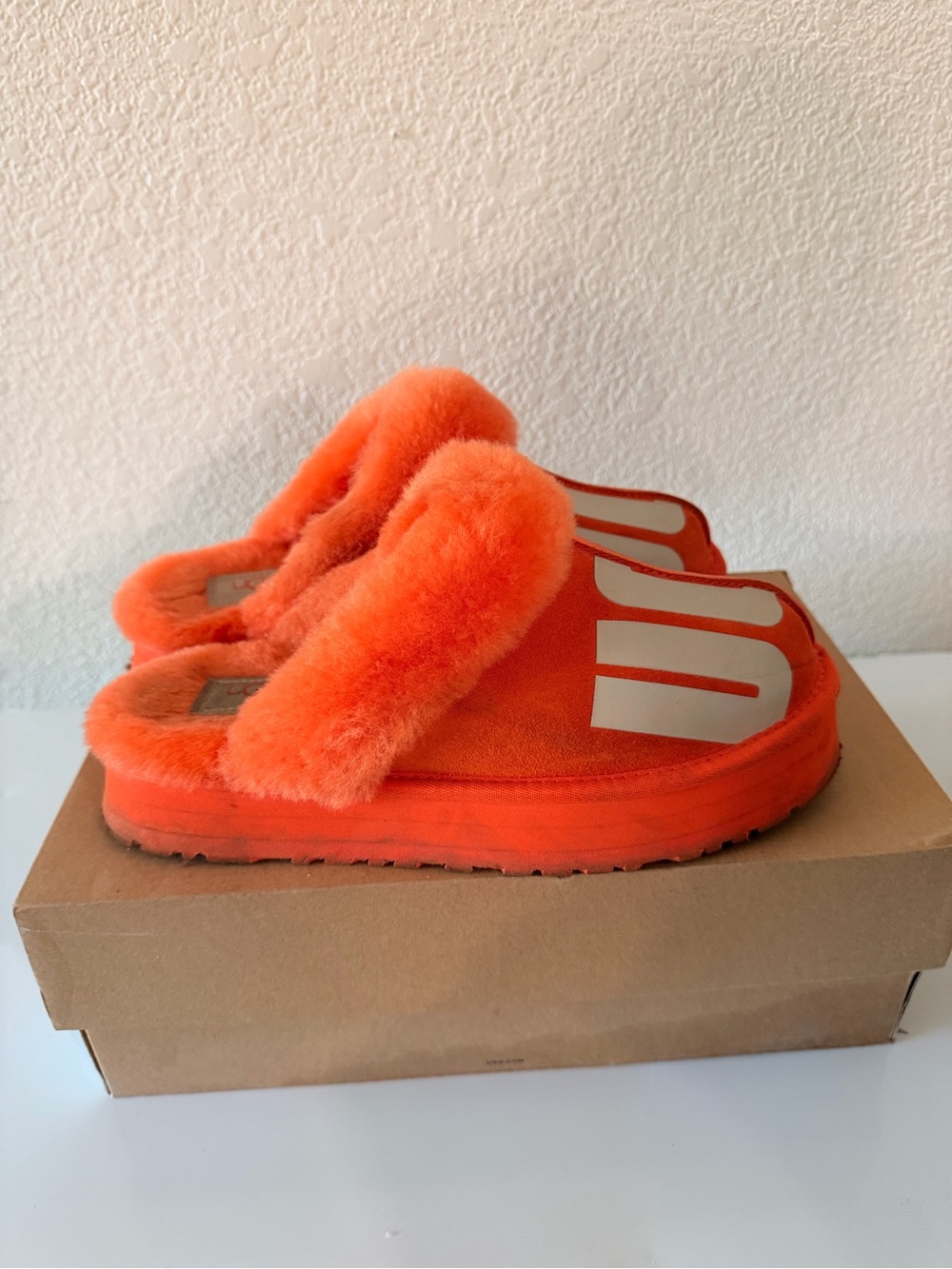 UGG Orange Fuzzy Mule Clogs